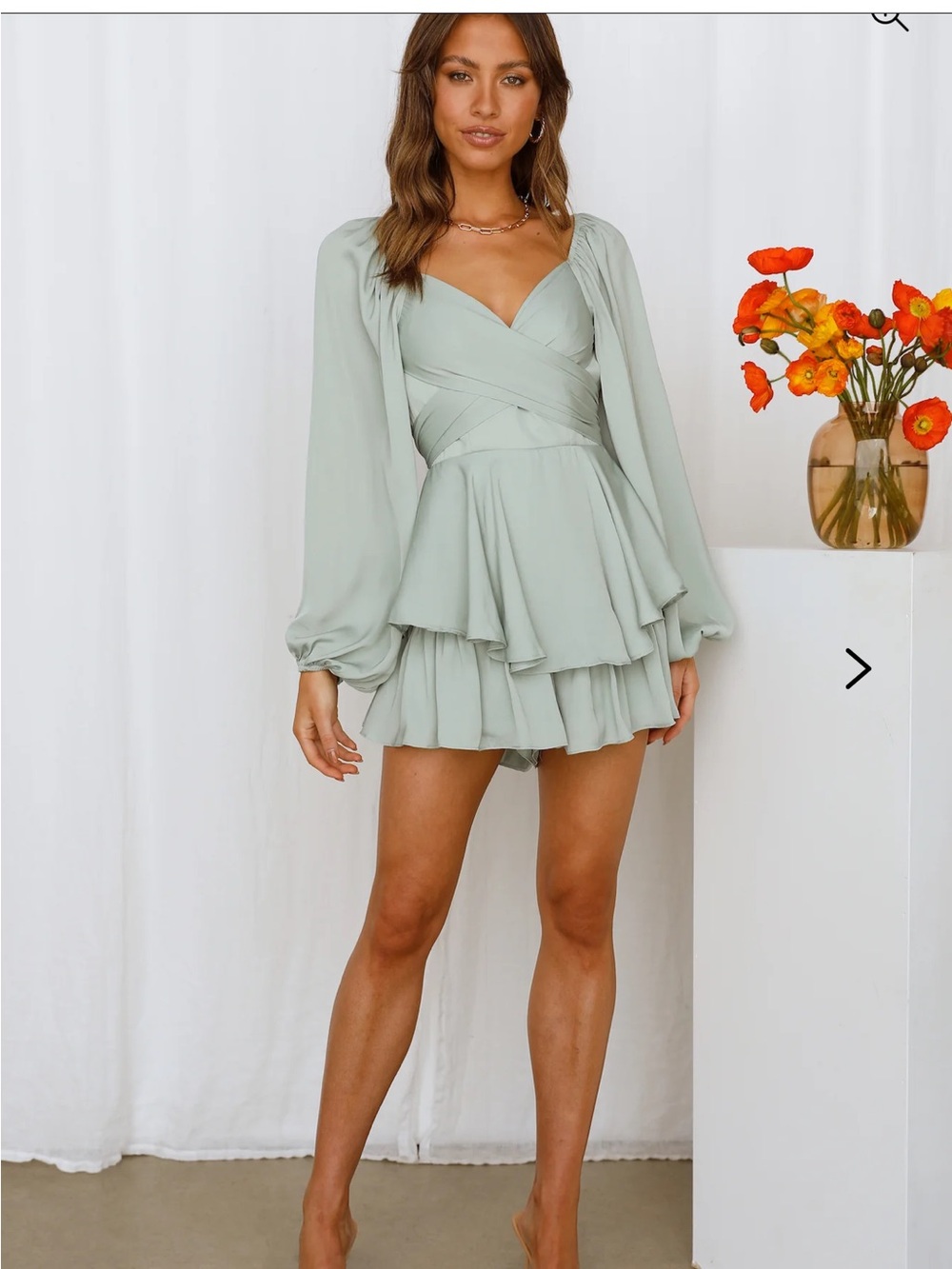 Hello Molly SUNRISE MEMORIES ROMPER PISTACHIO